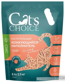 Растительный комкующийся наполнитель тофу Cat's choice с ароматом "Персик"
- отзывы